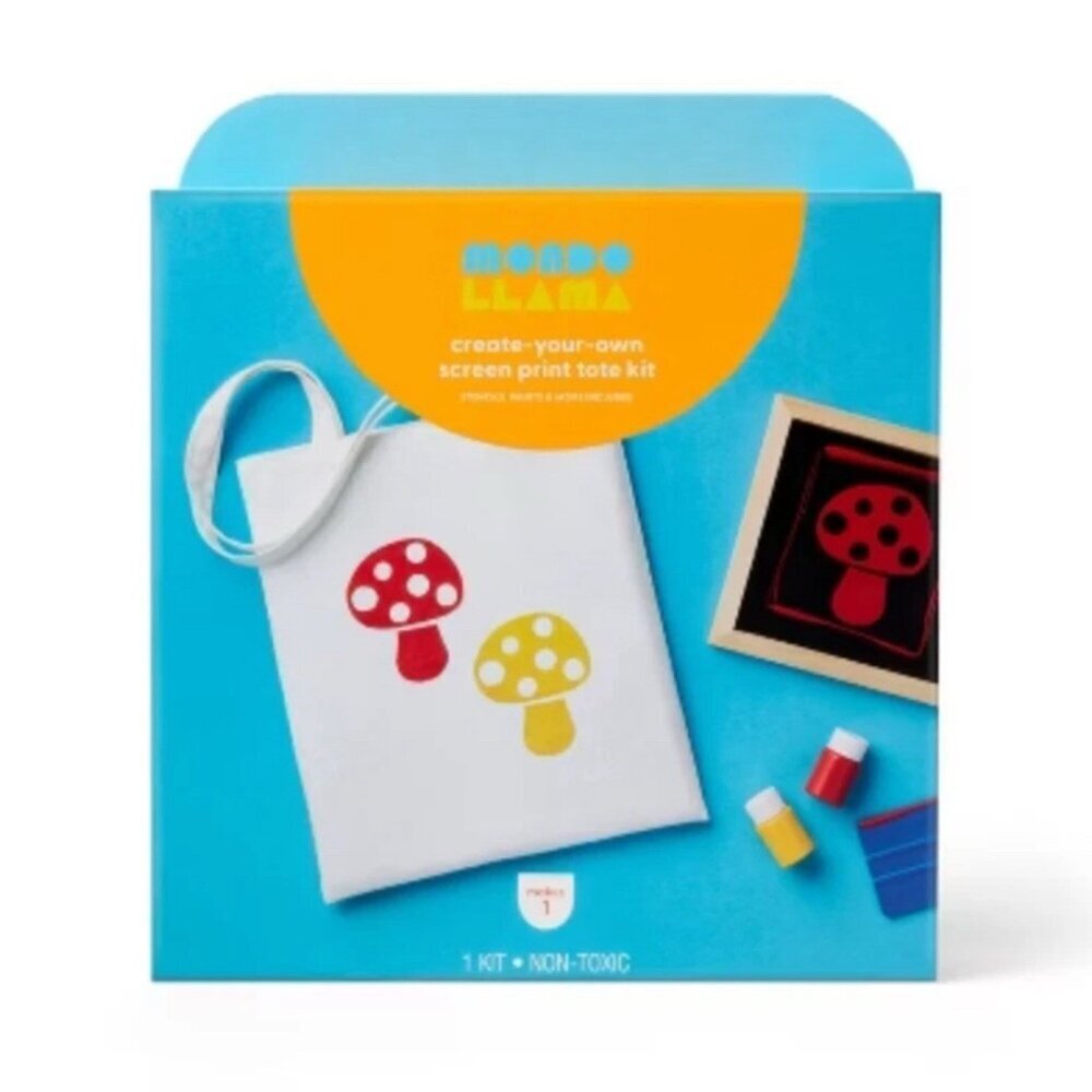Mondo Llama DIY Screen Print Tote Kit Craft Set Non Toxic Kids Art